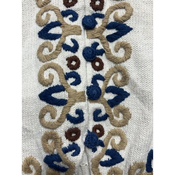 Vintage 90s Christina Knit Sweater Vest Boho Cottage Retro Western Medium - Picture 3 of 7